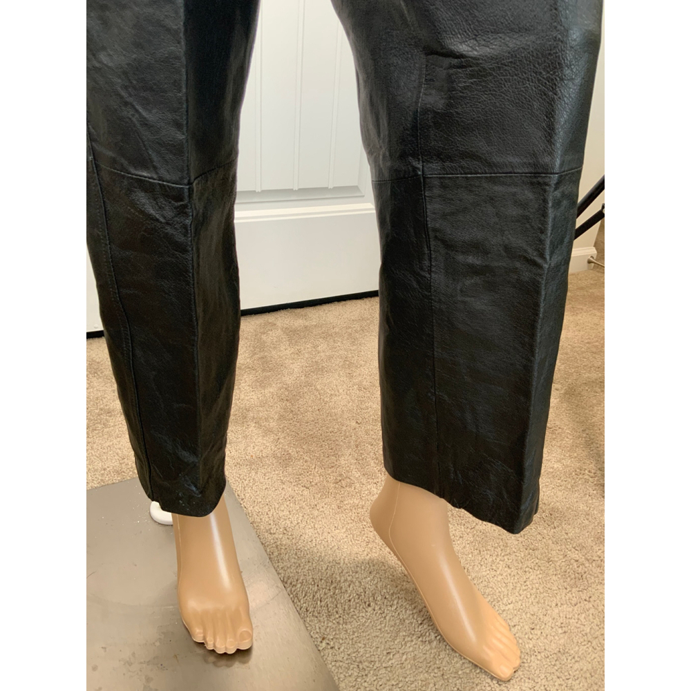 Bagatelle Women's Black 100% Leather Pants Straight Leg Sz 14 Mob Wife Motocore - Picture 4 of 16